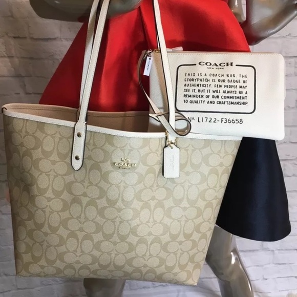 Coach Handbags - Authentic COACH Leather reversible Tote W pouch.NW